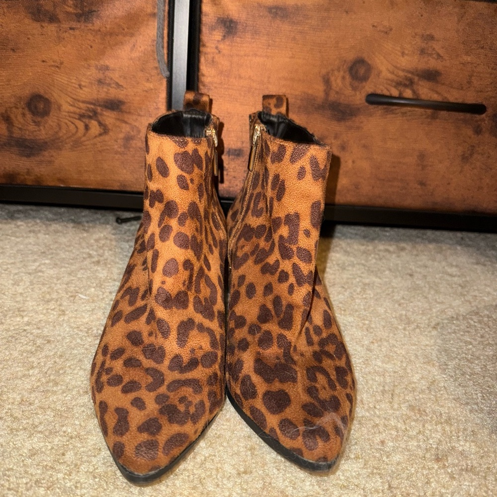 Leopard Print Ankle Boots